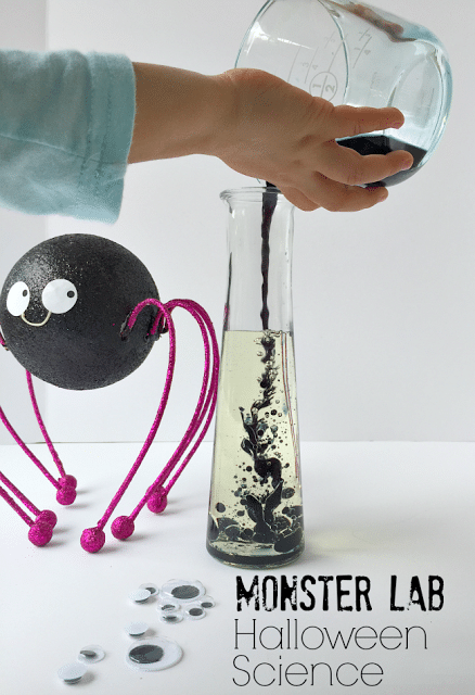 Monster Lab Fun for Halloween Science for Kids. Create spooky moments of science this halloween to spark their imagination and build their monster sized observation skills 
