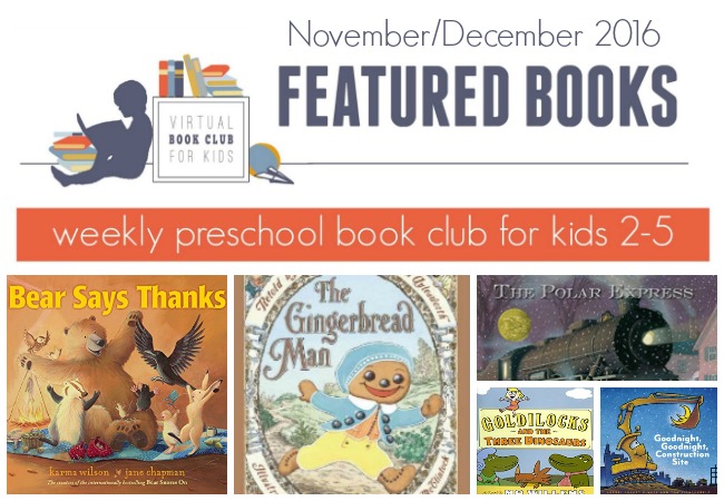 November Featured Book List for virtual Book Club for Kids