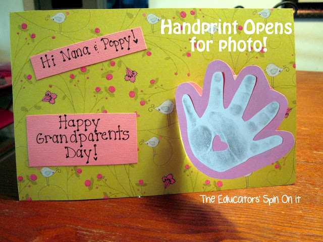 Grandparents Day Gift Idea with Handprint Card from The Educators' Spin On it