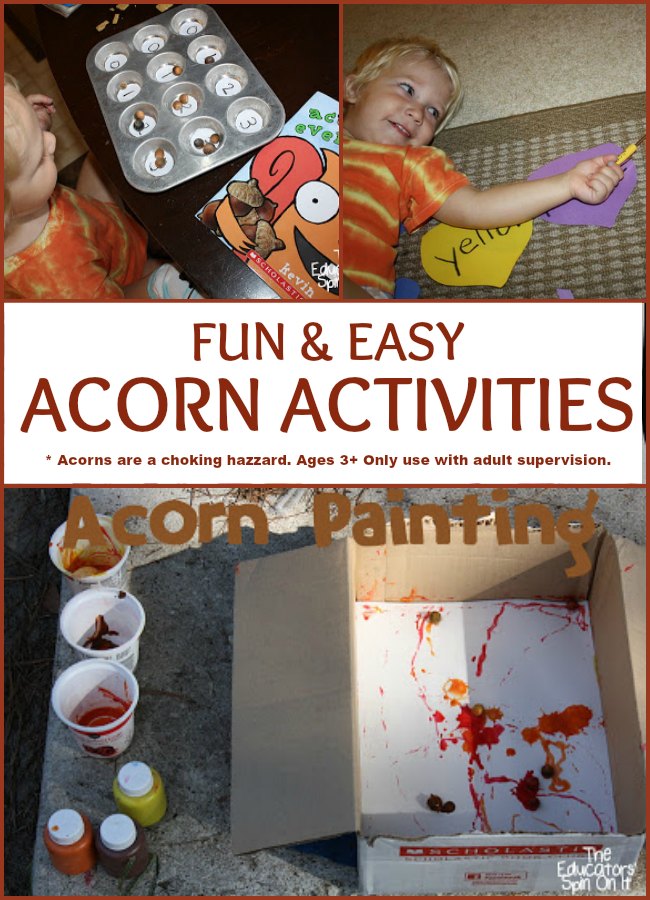 FUN & EASY Acorn Activities for kids: teach math, craft, and reading with acorns