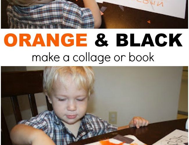 Make a Collage with your toddler - better yet, make a few and turn it into a kid-made color word book
