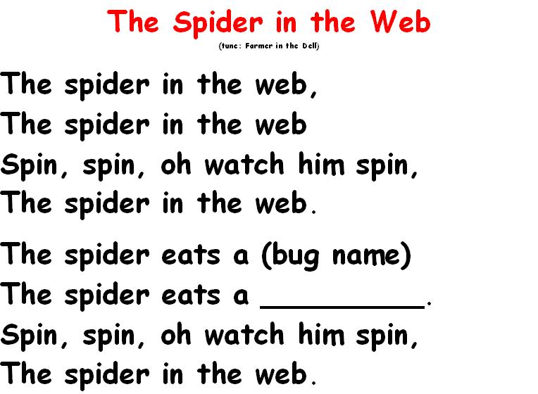 Spider Songs for Read Alouds  Spider song, Preschool songs