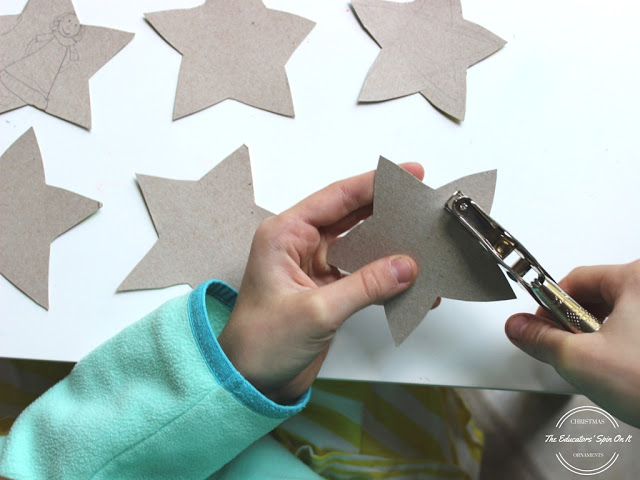 Step by step instructions for super cute and easy star ornament for kids. Math connection too!