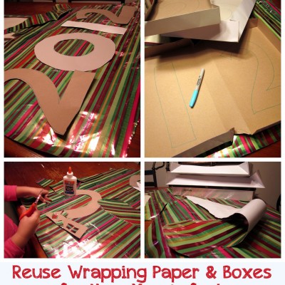 New Year Eve Sign with Wrapping Paper