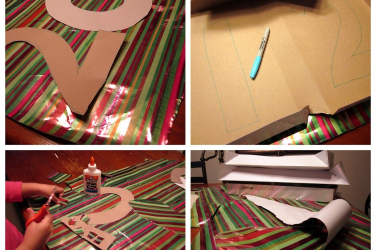 New Years Sign from Recycled Wrapping Paper