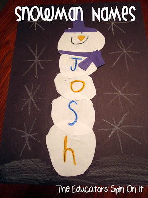 Snowman Name Activity for Kids