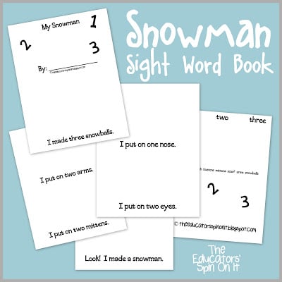 Snowman Sight Word Book