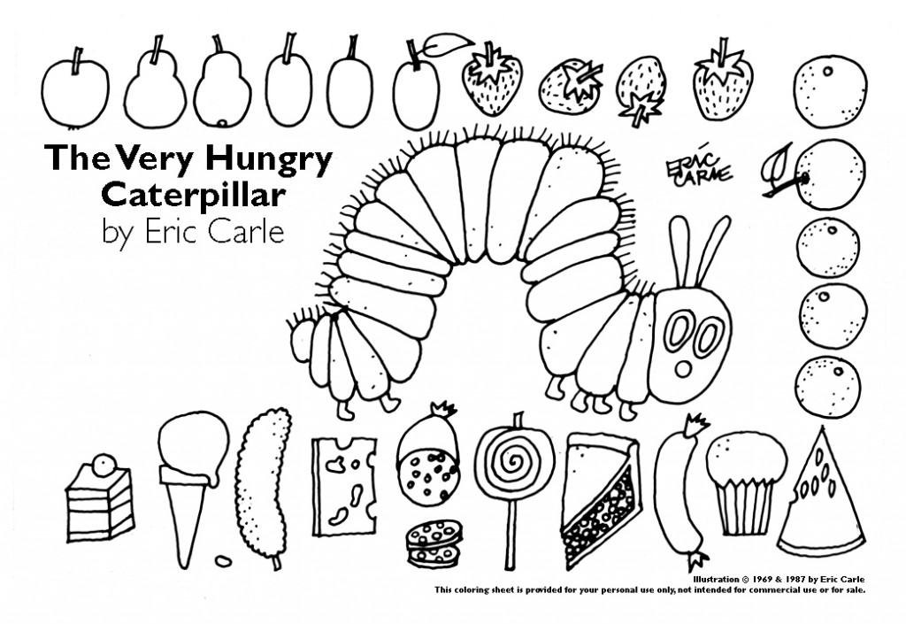 Very Hungry Caterpillar Coloring Sheet