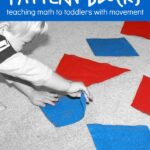 giant felt pattern block with toddler