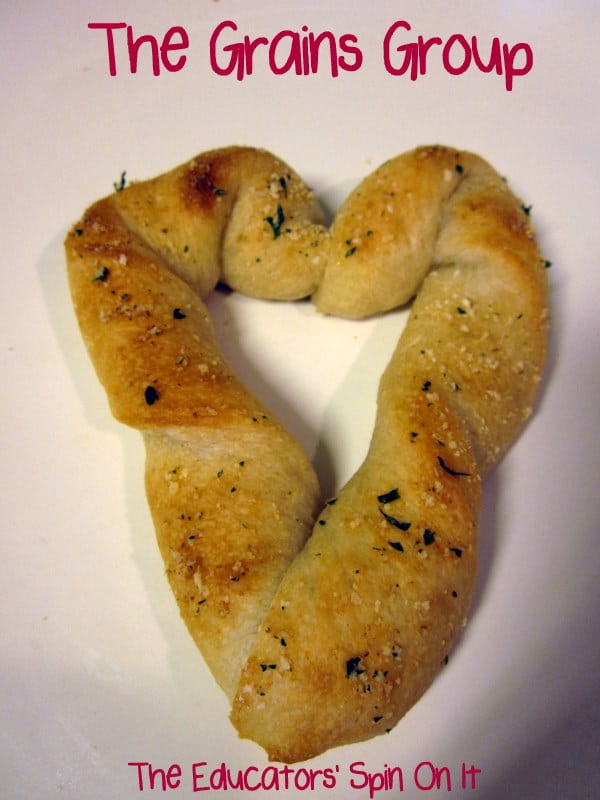 Heart shaped breadsticks for Valentine's Day