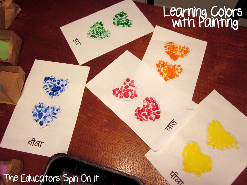 Learning color words with hearts and a new language
