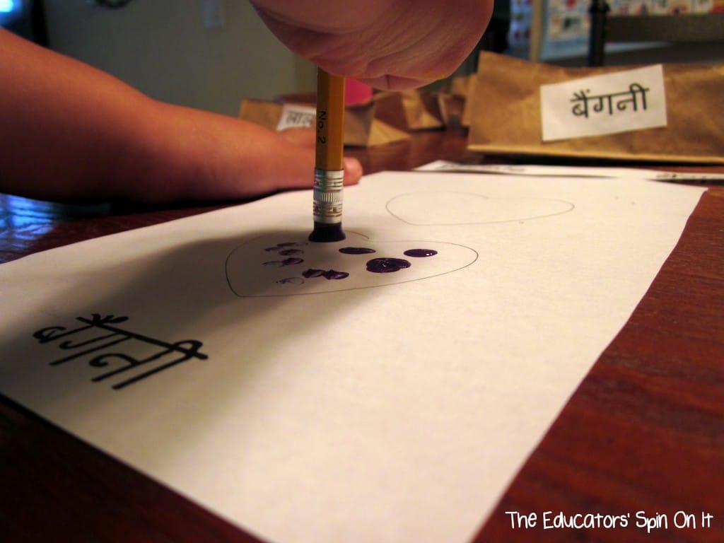 Dot Painting Color Words in Hindi