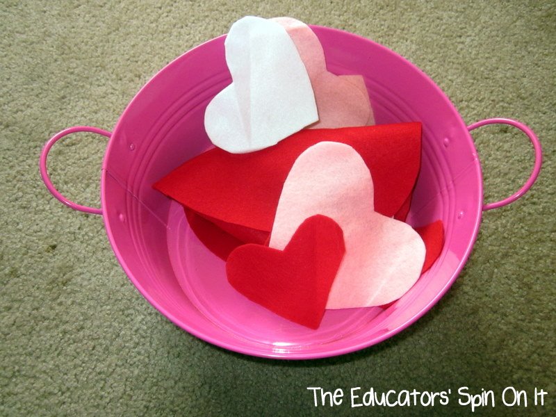 Felt Hearts for Valentine's Day Activities for Babies and Toddlers from The Educators' Spin On It