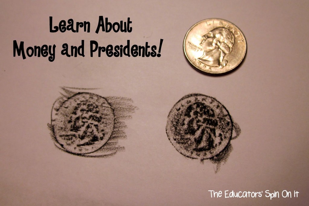 Coin Rubbing activity for presidents day craft for kids 