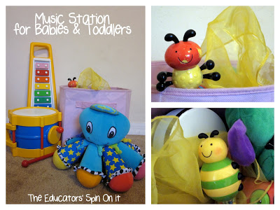 Ideas for Creating and Storing Toy Stations for Babies and Toddlers from The Educators' Spin On It