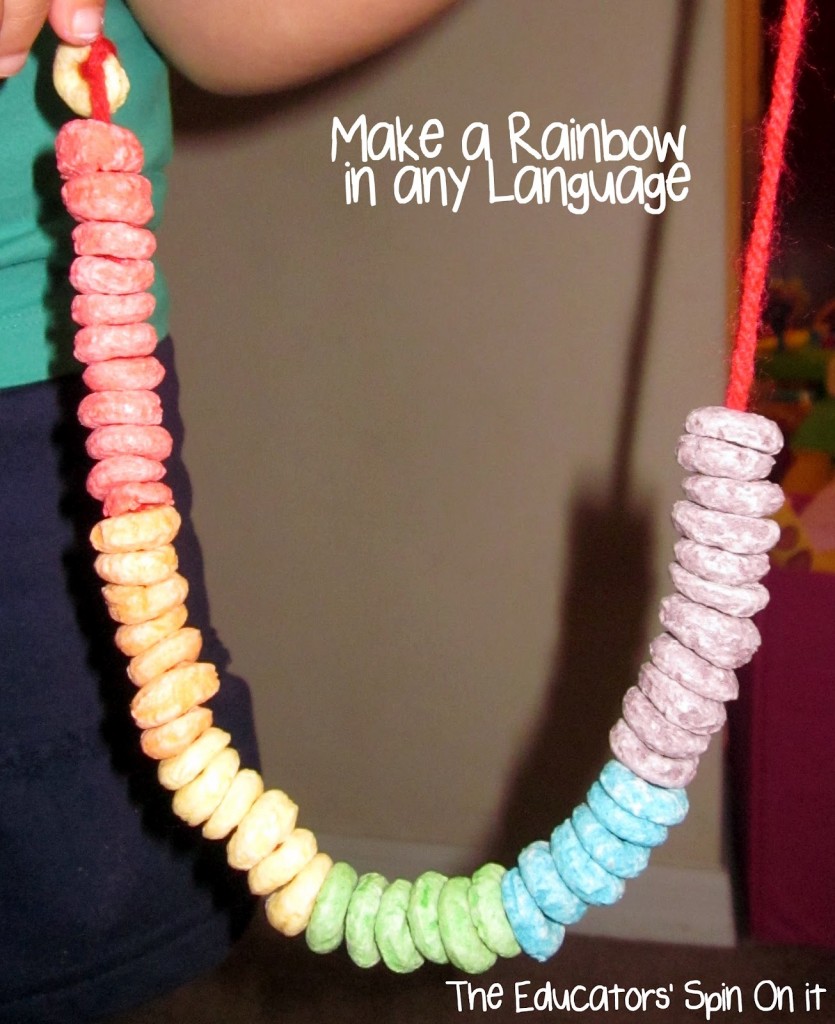 Color Sorting Necklace with Fruitloops for lacing
