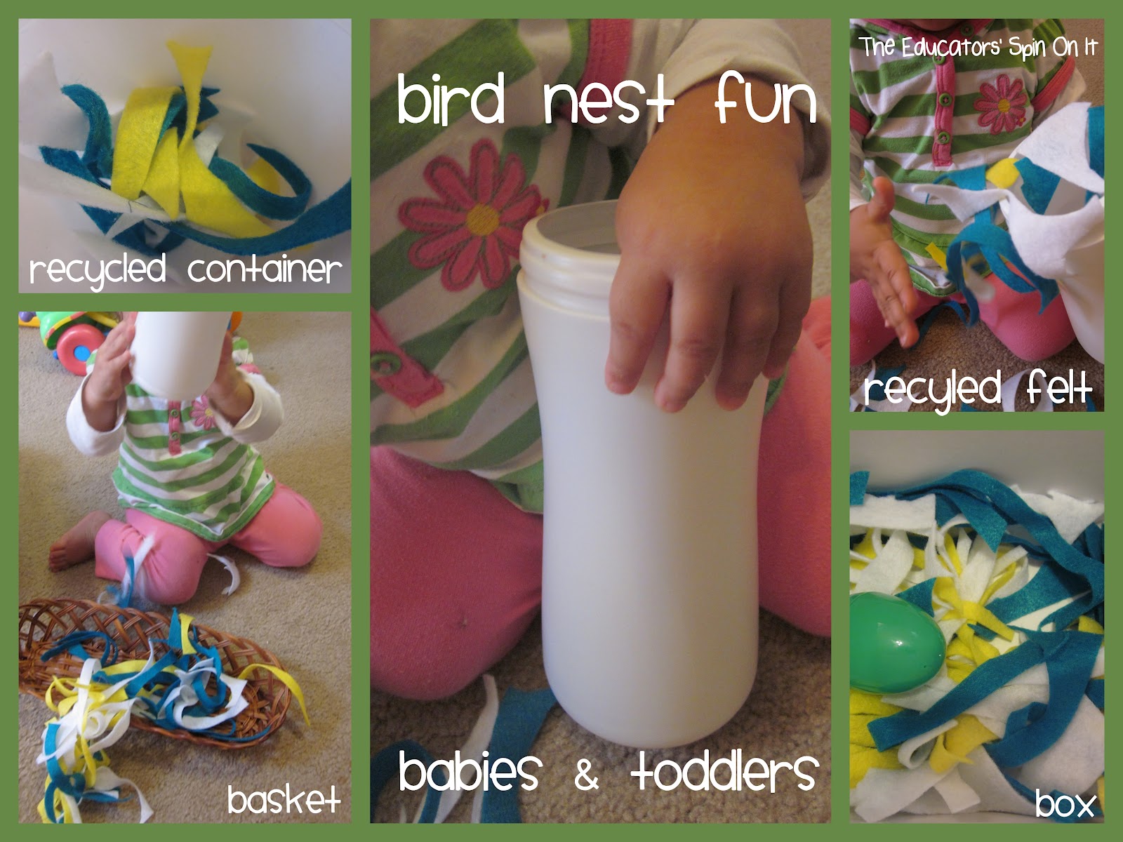 toddler making easter chick birds next from felt pieces 