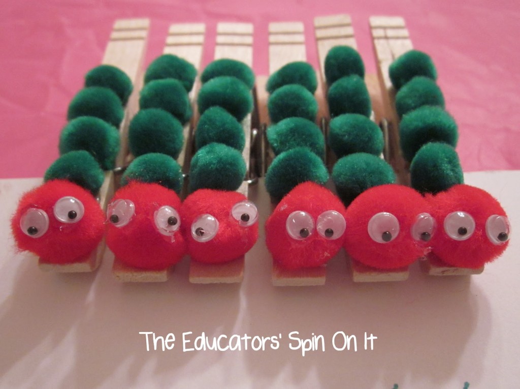 Very Hungry Caterpillar Clothespin Gift Idea for Teacher Appreciation