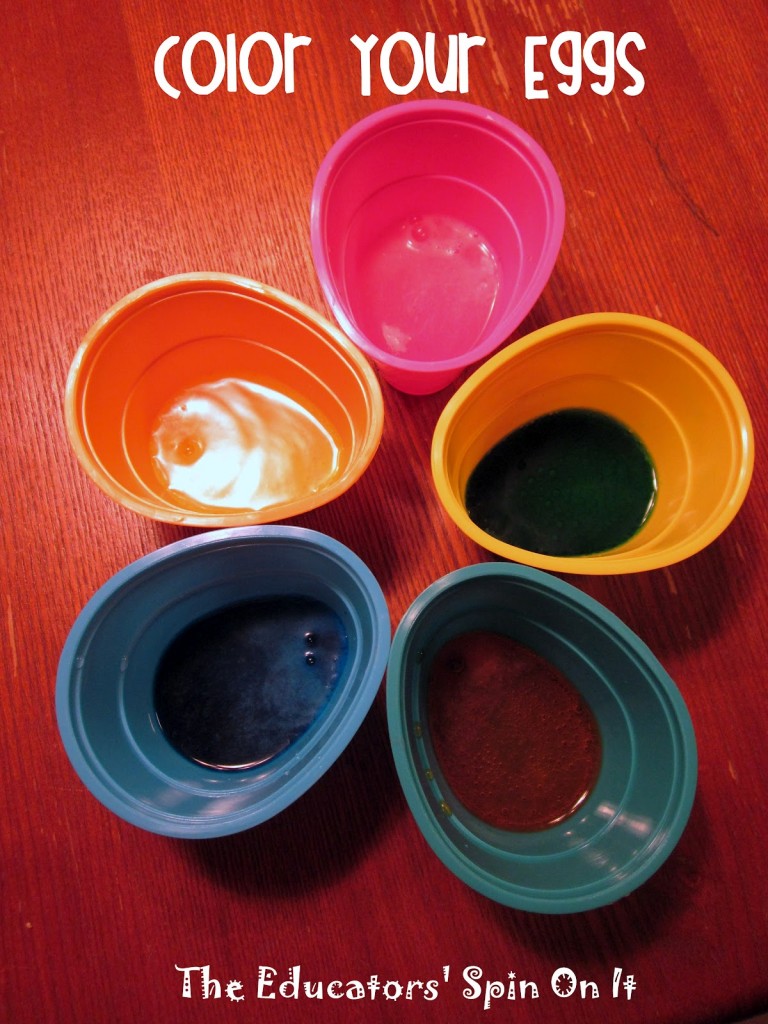 dyeing easter eggs with kids 