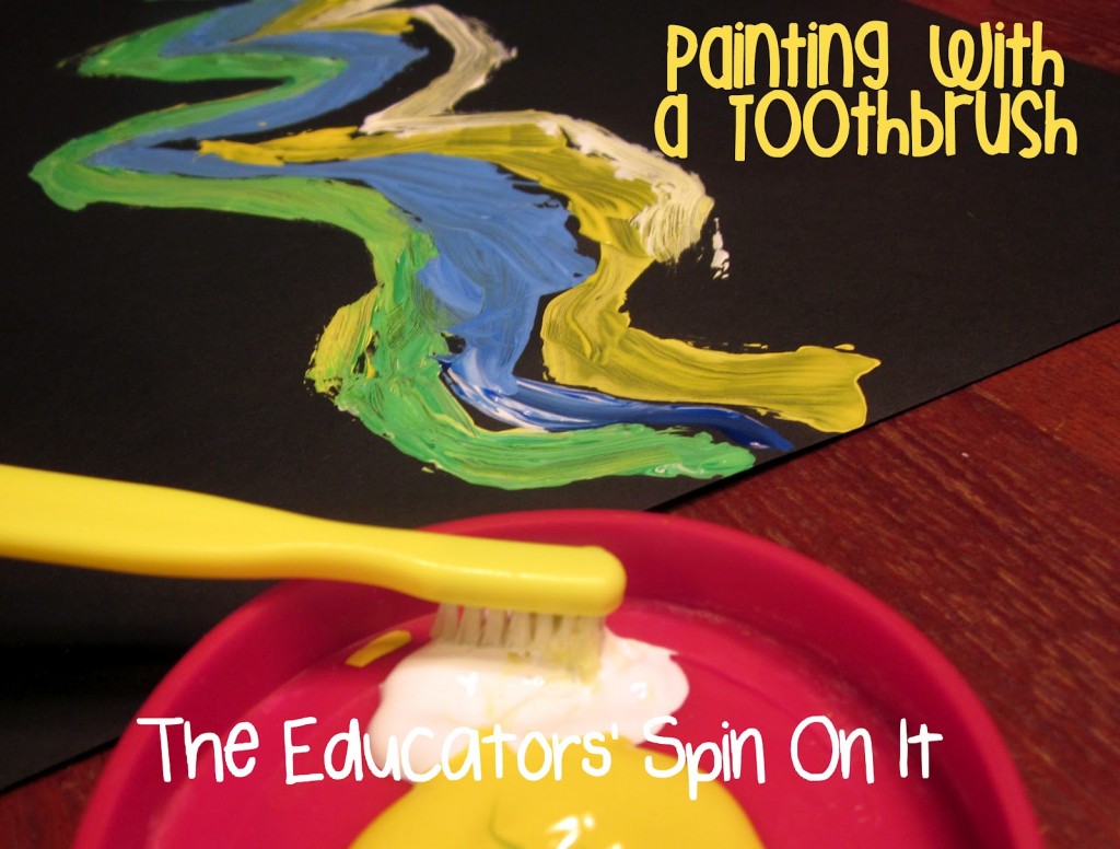 Painting Northern LIghts with Kids using Toothbrush