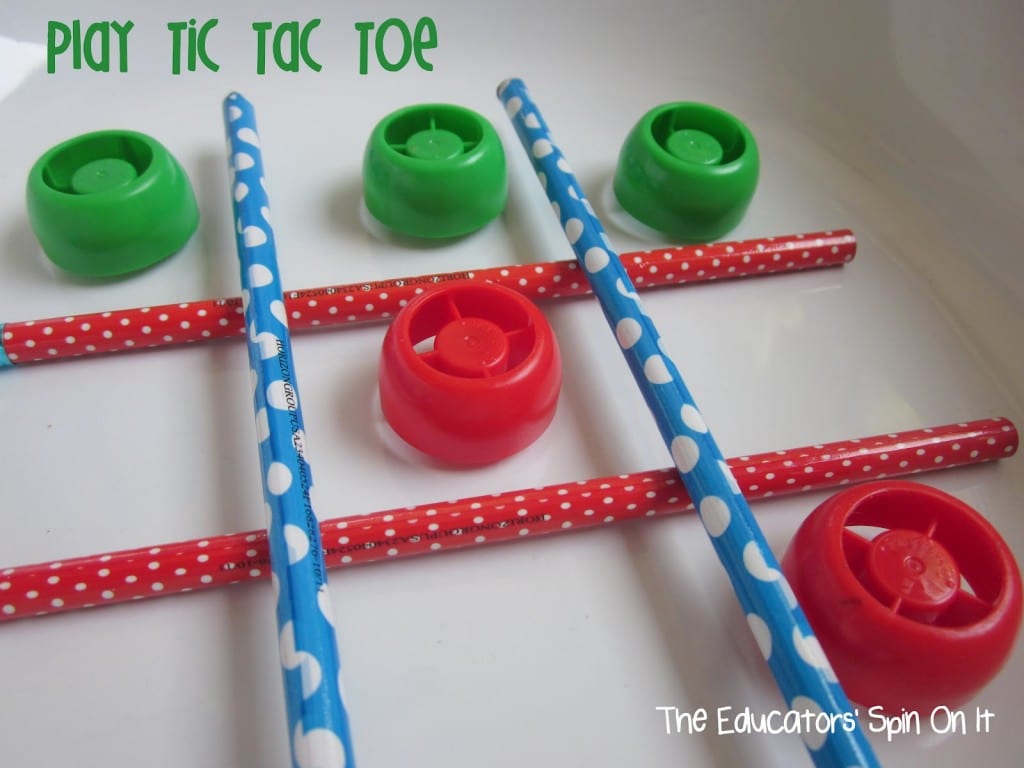 Tic Tac Toe with lids! 8 Activities for Kids with Lids! 