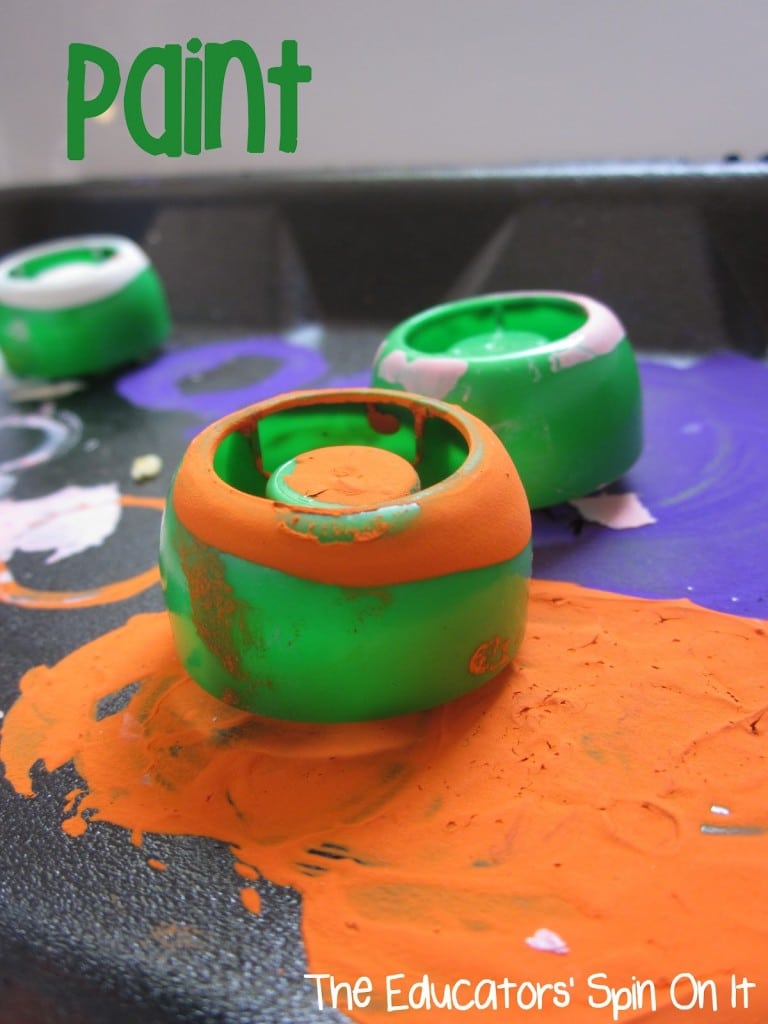 Painting with lids. 8 Activities for Kids with Lids! 