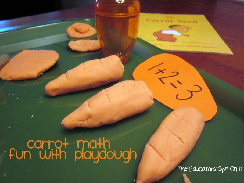 Carrot Math Activity with Playdough