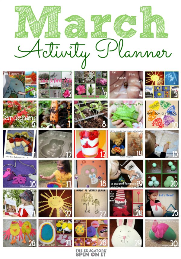 March Activity Planner for Kids The Educators' Spin On It