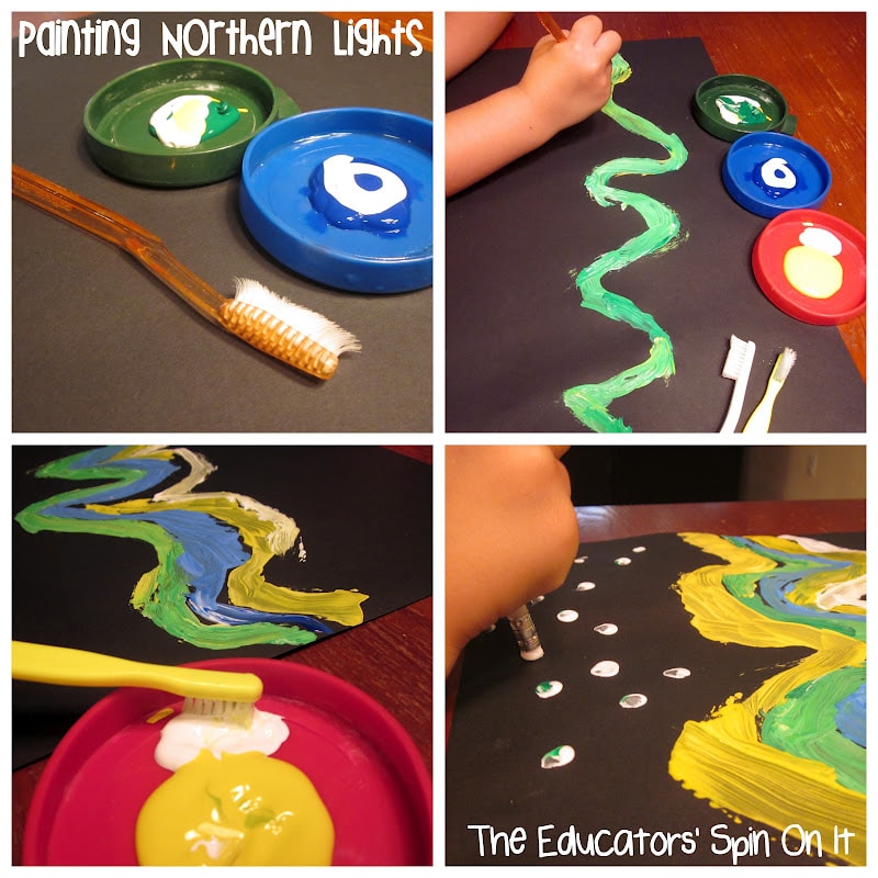 Painting Northern Lights with Kids with music