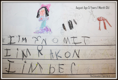 Kindergarten Writing Sample