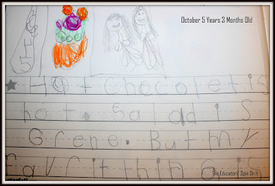 Kindergarten Writing Sample