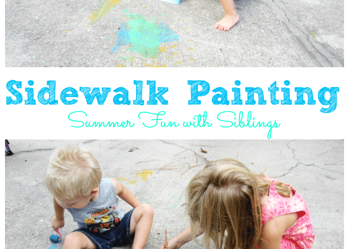 Sidewalk Painting with Kids, a SUPER FUN SUMMER ART project