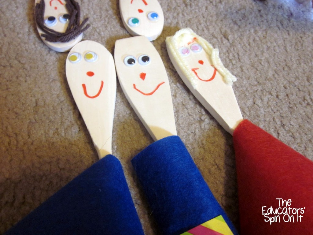Wooden Spoon Puppets inspired by the book Spoon by Amy Krouse Rosenthal