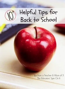 Top Ten Back to School Tips for Home and School - The Educators' Spin On It