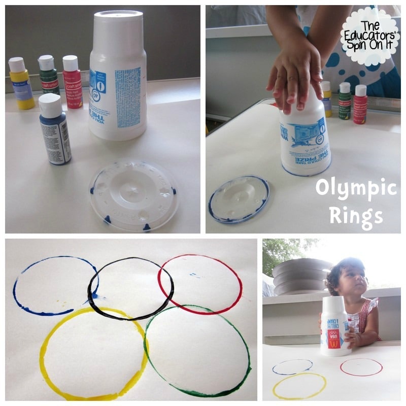 Olympic Rings Art Project for Kids with Recycled cups