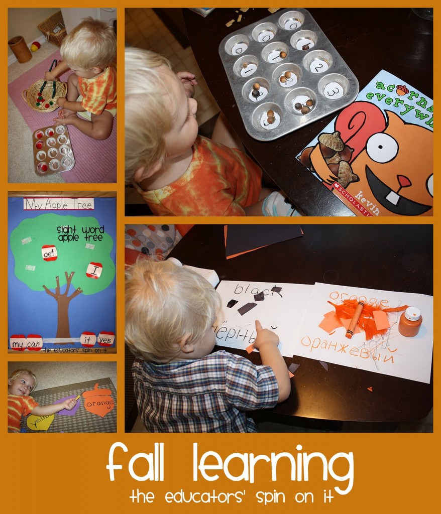 fall learning activities for toddlers and preschoolers