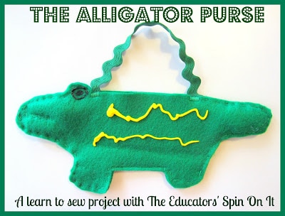 Alligator Purse Sewing Project for kids 
