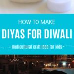 Diya made with beads and cardamom playdough for Diwali
