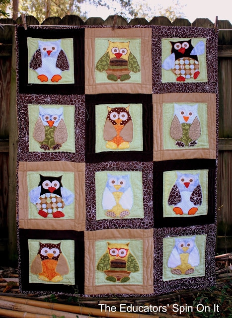 Owl baby quilt