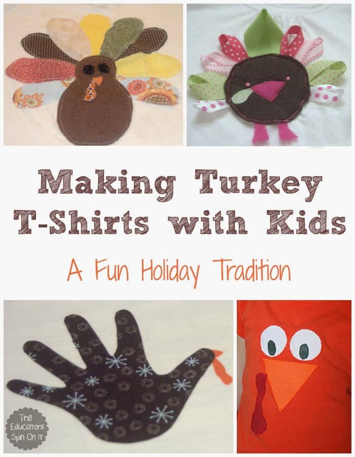 Making Turkey T-shirts with Kids for Thanksgiving. 