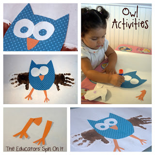 Owl activities with handprints