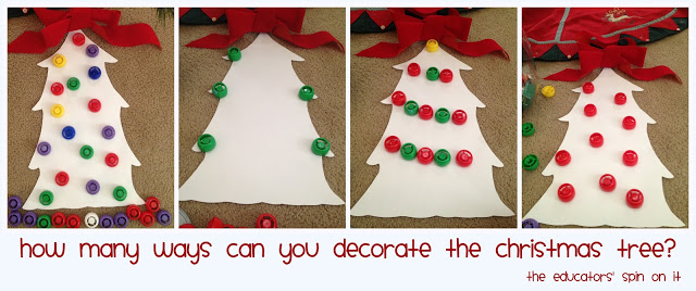 Christmas Tree Fun with Lids - The Educators' Spin On It