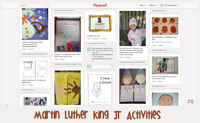 Using Pinterest to Find Activities for Dr. Martin Luther King Jr. 