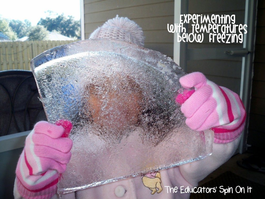 child holding frozen ice demonstrating temperatures below freezing