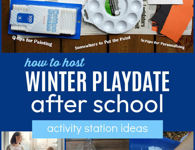 How to Host a Winter Playdate After School with Friends! Includes activity station ideas, crafts and more!