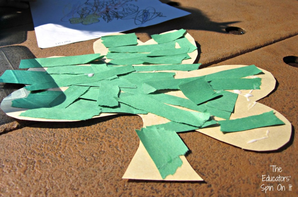 Torn Green Paper Shamrock for St. Patrick's Day with Toddlers 