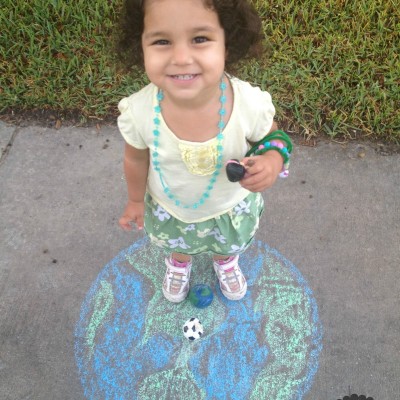 Earth Day Play with Chalk