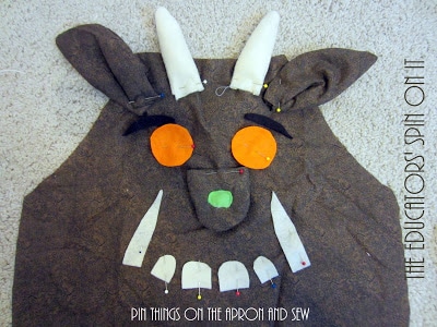 Sewing Tutorial for Gruffalo Apron for Kids 
