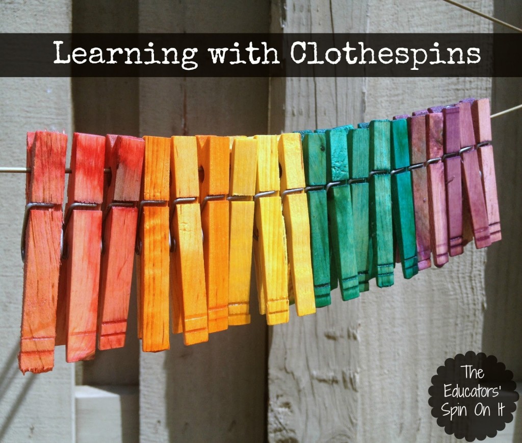 Dying Clothespins and Ideas for Learning with Clothespins