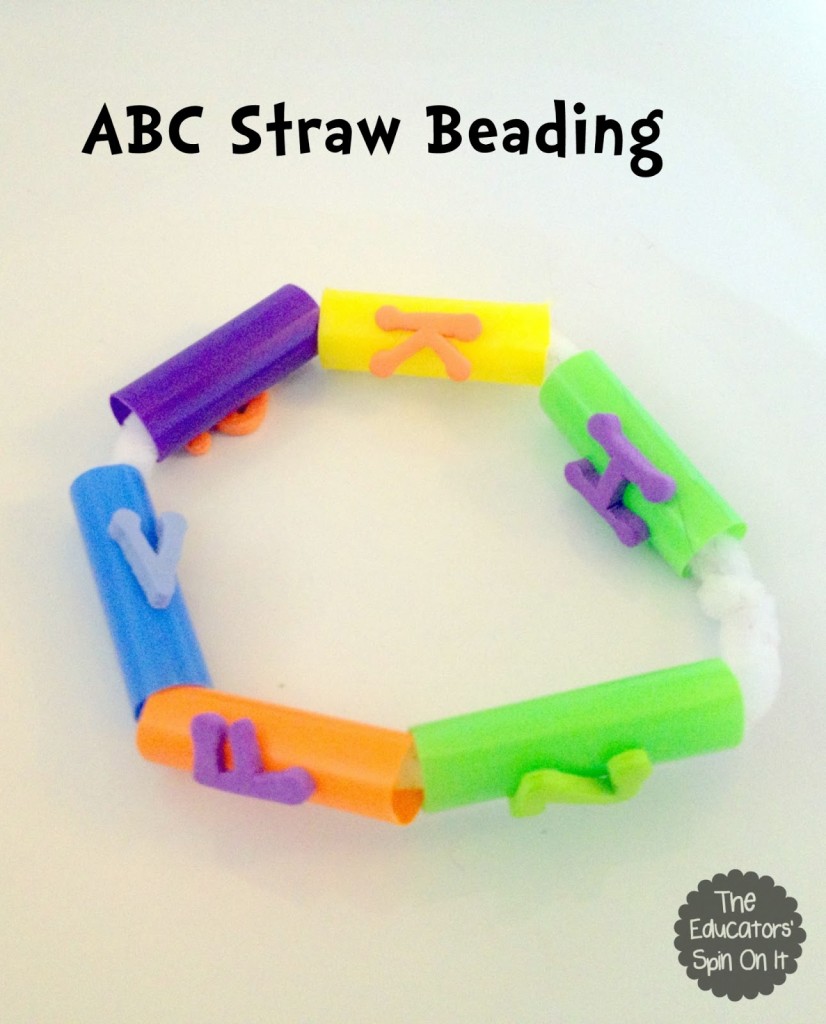 ABC Straw Beading Activity for Kids 